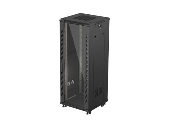 SZAFA INSTALACYJNA RACK STOJĄCA 19" 32U 600X600 CZARNA DRZWI PRZESZKLONE LANBERG (FLAT PACK)