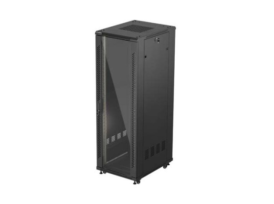 SZAFA INSTALACYJNA RACK STOJĄCA 19" 37U 600X800 CZARNA DRZWI PRZESZKLONE LANBERG (FLAT PACK)