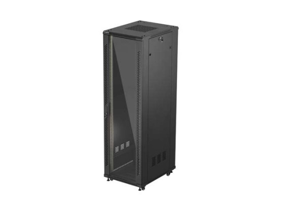 SZAFA INSTALACYJNA RACK STOJĄCA 19" 42U 600X800 CZARNA DRZWI PRZESZKLONE LANBERG (FLAT PACK)