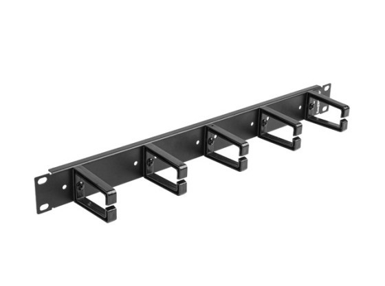 ORGANIZER KABLI 19" 1U Z 5 PLASTIKOWYMI UCHWYTAMI TYP B CZARNY LANBERG
