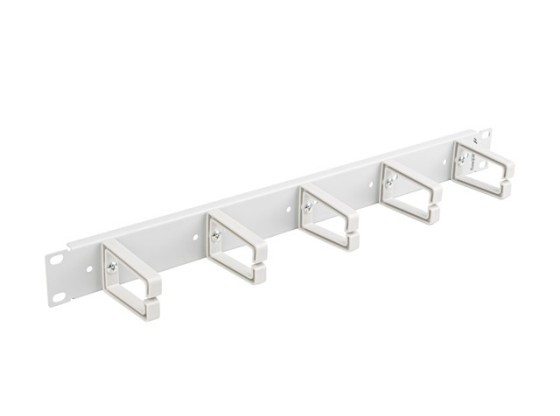 ORGANIZER KABLI 19" 1U Z 5 PLASTIKOWYMI UCHWYTAMI TYP B SZARY LANBERG