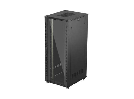 SZAFA INSTALACYJNA RACK STOJĄCA 19" 42U 800X1000 CZARNA DRZWI PRZESZKLONE LANBERG (FLAT PACK)