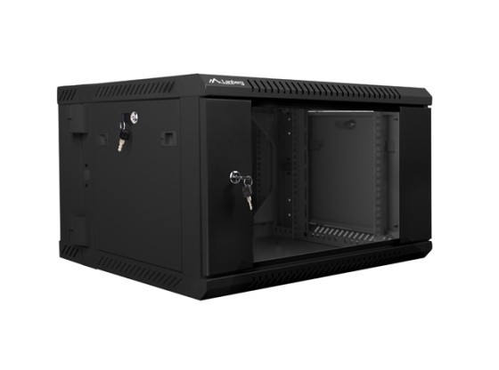 SZAFA INSTALACYJNA RACK WISZĄCA DWUSEKCYJNA 19" 6U 600X600 CZARNA LANBERG (FLAT PACK)