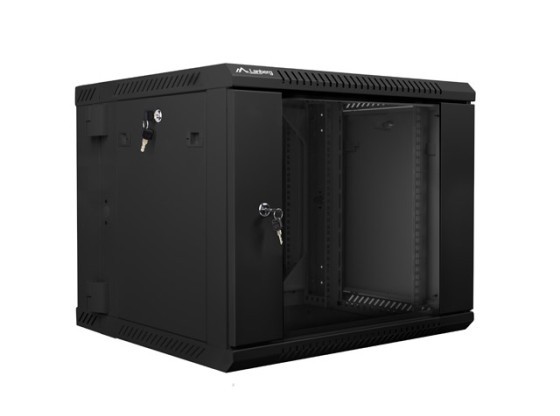 SZAFA INSTALACYJNA RACK WISZĄCA DWUSEKCYJNA 19" 9U 600X600 CZARNA LANBERG (FLAT PACK)