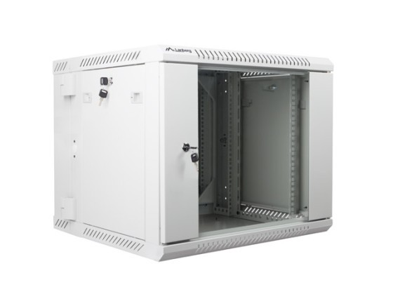 SZAFA INSTALACYJNA RACK WISZĄCA DWUSEKCYJNA 19" 9U 600X600 SZARA LANBERG (FLAT PACK)