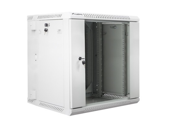 SZAFA INSTALACYJNA RACK WISZĄCA DWUSEKCYJNA 19" 12U 600X600 SZARA LANBERG (FLAT PACK)