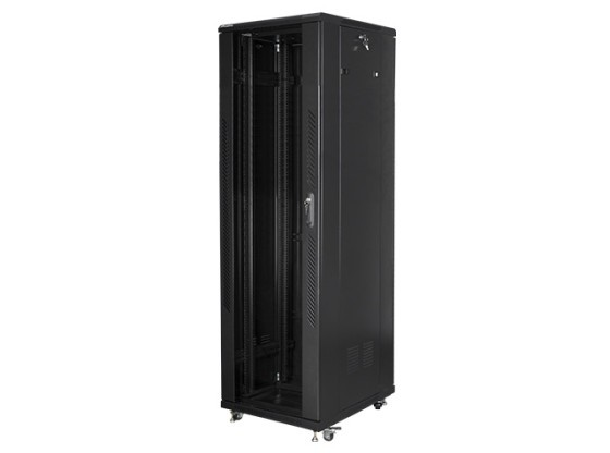 SZAFA INSTALACYJNA RACK STOJĄCA 19" 47U 800X1000 CZARNA DRZWI SZKLANE LANBERG (ZŁOŻONA)