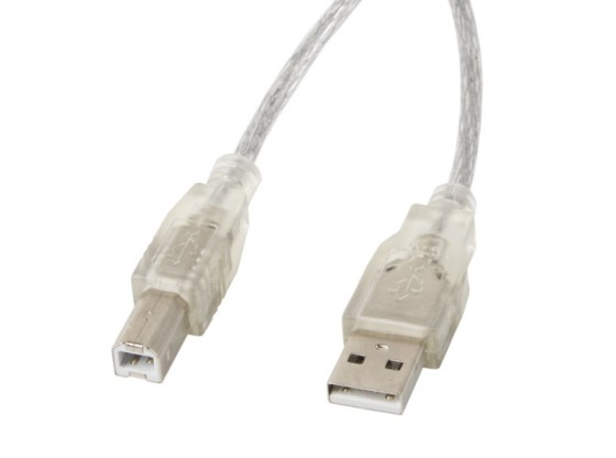 KABEL USB-A(M)->USB-B(M) 2.0 1.8M PRZEZROCZYSTY FERRYT LANBERG