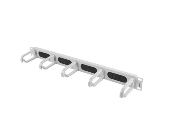 ORGANIZER KABLI 19" 1U Z 5 UCHWYTAMI PANEL SZCZOTKOWANY TYP B SZARY LANBERG