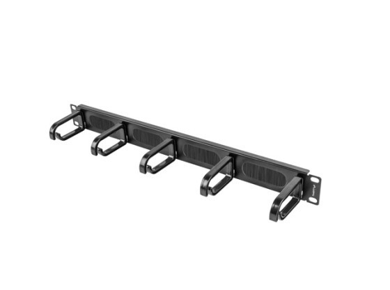 ORGANIZER KABLI 19" 1U Z 5 UCHWYTAMI PANEL SZCZOTKOWANY TYP B CZARNY LANBERG