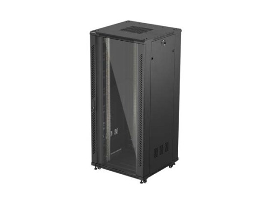 SZAFA INSTALACYJNA RACK STOJĄCA 19" 37U 800X800 CZARNA DRZWI PRZESZKLONE LANBERG (FLAT PACK)