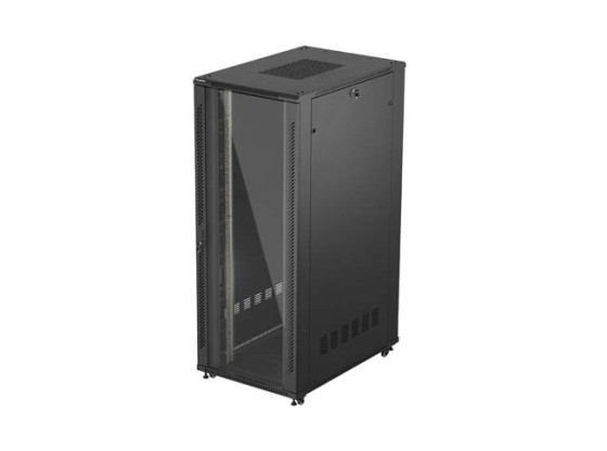 SZAFA INSTALACYJNA RACK STOJĄCA 19" 42U 800X1200 CZARNA DRZWI PRZESZKLONE LANBERG (FLAT PACK)