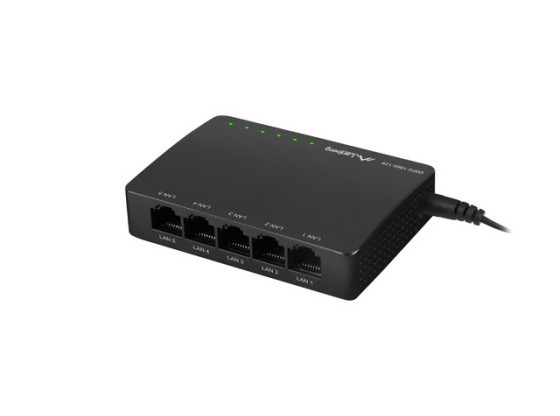 SWITCH LANBERG DSP2-1005-12V 5X 1GB/S NIEZARZĄDZALNY GIGABIT ETHERNET DESKTOP 12V