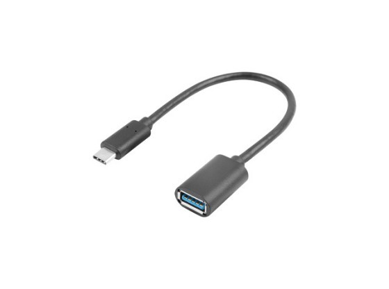 ADAPTER USB-C(M) 3.1->USB-A(F) NA KABLU 15CM OTG CZARNY LANBERG