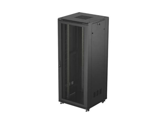 SZAFA INSTALACYJNA RACK STOJĄCA 19" 42U 800X800 CZARNA DRZWI PERFOROWANE LANBERG (FLAT PACK)