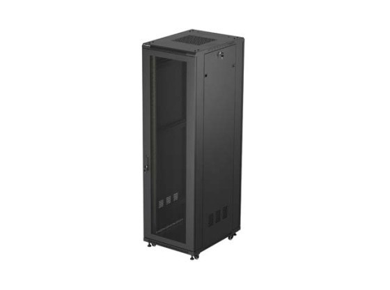 SZAFA INSTALACYJNA RACK STOJĄCA 19" 42U 600X800 CZARNA DRZWI PERFOROWANE LANBERG (FLAT PACK)