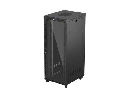 SZAFA INSTALACYJNA RACK STOJĄCA 19" 42U 800X1000 CZARNA DRZWI PRZESZKLONE LCD LANBERG (FLAT PACK) V2