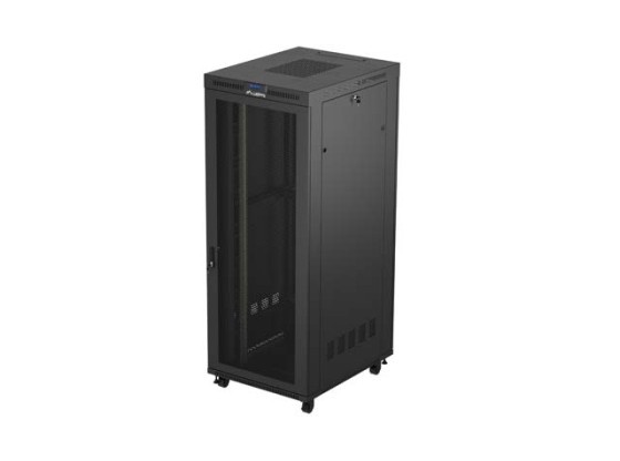 SZAFA INSTALACYJNA RACK STOJĄCA 19" 42U 800X1000 CZARNA DRZWI PERFOROWANE LCD LANBERG (FLAT PACK) V2