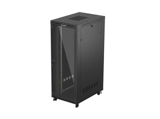 SZAFA INSTALACYJNA RACK STOJĄCA 19" 42U 800X1200 CZARNA DRZWI PRZESZKLONE LCD LANBERG (FLAT PACK) V2