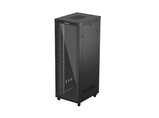 SZAFA INSTALACYJNA RACK STOJĄCA 19" 47U 800X1000 CZARNA DRZWI PRZESZKLONE LCD LANBERG (FLAT PACK) V2