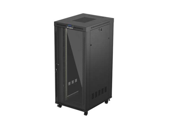 SZAFA INSTALACYJNA RACK STOJĄCA 19" 37U 800X1000 CZARNA DRZWI PRZESZKLONE LCD LANBERG (FLAT PACK) V2