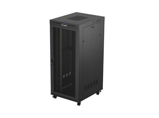 SZAFA INSTALACYJNA RACK STOJĄCA 19" 37U 800X1000 CZARNA DRZWI PERFOROWANE LCD LANBERG (FLAT PACK) V2