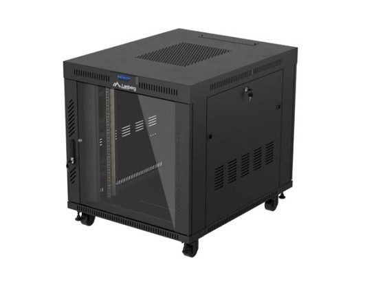 SZAFA INSTALACYJNA RACK STOJĄCA 19" 15U 800X1000 CZARNA DRZWI PRZESZKLONE LCD LANBERG (FLAT PACK) V2