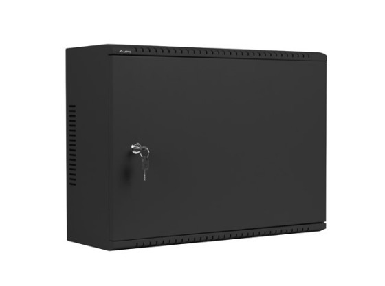 SZAFA INSTALACYJNA RACK WISZĄCA 19" 4U+3U 540X200 NISKOPROFILOWA CZARNA LANBERG (ZŁOŻONA)