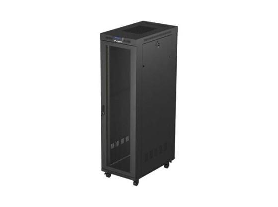 SZAFA INSTALACYJNA RACK STOJĄCA 19" 42U 600X1000 CZARNA DRZWI PERFOROWANE LCD LANBERG (FLAT PACK) V2