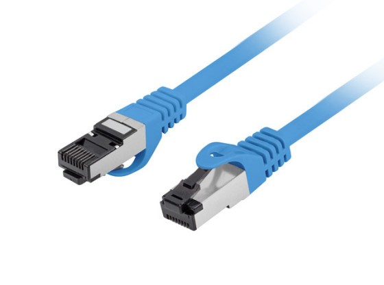 PATCHCORD KAT.8.1 S/FTP LSZH CU 0.5M NIEBIESKI FLUKE PASSED LANBERG
