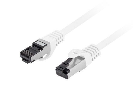 PATCHCORD KAT.8.1 S/FTP LSZH CU 0.5M BIAŁY FLUKE PASSED LANBERG