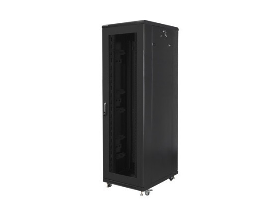 SZAFA INSTALACYJNA RACK STOJĄCA 19" 42U 800X800 CZARNA DRZWI PERFOROWANE LANBERG (ZŁOŻONA)