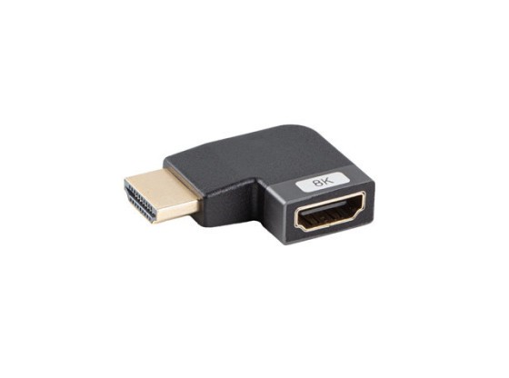 ADAPTER HDMI(M)->HDMI(F) 8K KĄTOWY LEWO ALUMINIUM SREBRNY LANBERG