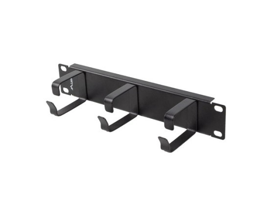 ORGANIZER KABLI 10" 1U Z 3 METALOWYMI UCHWYTAMI TYP B CZARNY LANBERG