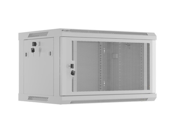 SZAFA INSTALACYJNA RACK WISZĄCA 19" 6U 600X450 SZARA DRZWI PERFOROWANE LANBERG (FLAT PACK)