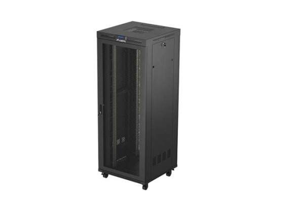 SZAFA INSTALACYJNA RACK STOJĄCA 19" 42U 800X800 CZARNA DRZWI PERFOROWANE LCD LANBERG (FLAT PACK)