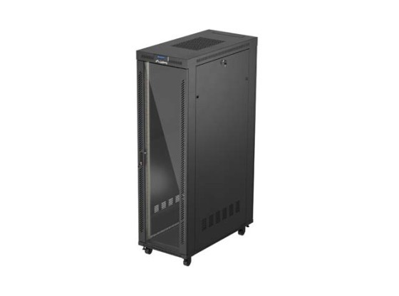 SZAFA INSTALACYJNA RACK STOJĄCA 19" 42U 600X1200 CZARNA DRZWI PRZESZKLONE LCD LANBERG (FLAT PACK) V2