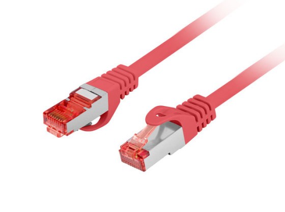 PATCHCORD KAT.6 S/FTP LSZH CU 20M CZERWONY FLUKE PASSED LANBERG