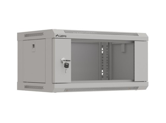 SZAFA INSTALACYJNA RACK WISZĄCA 19" 4U 540X350 SZARA DRZWI PRZESZKLONE LANBERG (FLAT PACK)