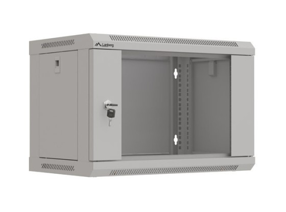 SZAFA INSTALACYJNA RACK WISZĄCA 19" 6U 540X350 SZARA DRZWI PRZESZKLONE LANBERG (FLAT PACK)