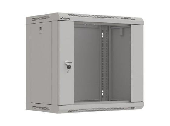 SZAFA INSTALACYJNA RACK WISZĄCA 19" 9U 540X350 SZARA DRZWI PRZESZKLONE LANBERG (FLAT PACK)