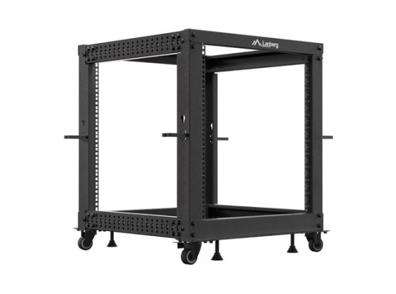 OPEN RACK 19" 12U 600X600-1100 REGULOWANY CZARNY LANBERG