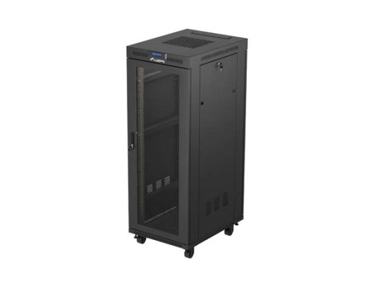 SZAFA INSTALACYJNA RACK STOJĄCA 19" 32U 600X800 CZARNA DRZWI PERFOROWANE LCD LANBERG (FLAT PACK)