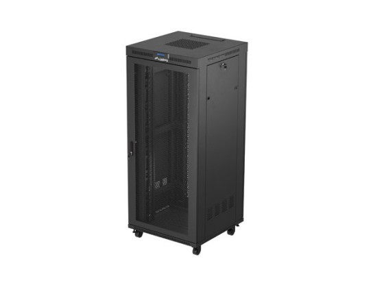 SZAFA INSTALACYJNA RACK STOJĄCA 19" 37U 800X800 CZARNA DRZWI PERFOROWANE LCD LANBERG (FLAT PACK)