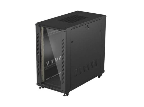 SZAFA INSTALACYJNA RACK STOJĄCA 19" 22U 600X1200 CZARNA DRZWI PRZESZKLONE LANBERG (FLAT PACK)