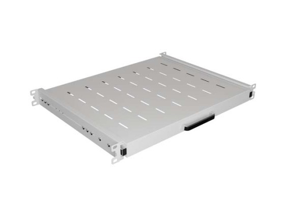 WYSUWANA PÓŁKA DO SZAF RACK 19" 350MM SZARA LANBERG (1U/445X350MM UDŹWIG DO 35KG, MONTAŻ 4 PUNKTOWY)