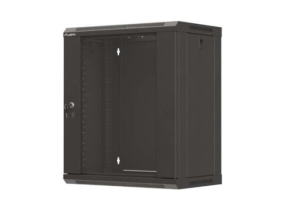 SZAFA INSTALACYJNA RACK WISZĄCA 19" 12U 540X350 CZARNA DRZWI PRZESZKLONE LANBERG (FLAT PACK)