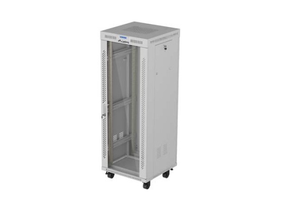 SZAFA INSTALACYJNA RACK STOJĄCA 19" 32U 600X600 SZARA DRZWI PRZESZKLONE LCD LANBERG (FLAT PACK) V2