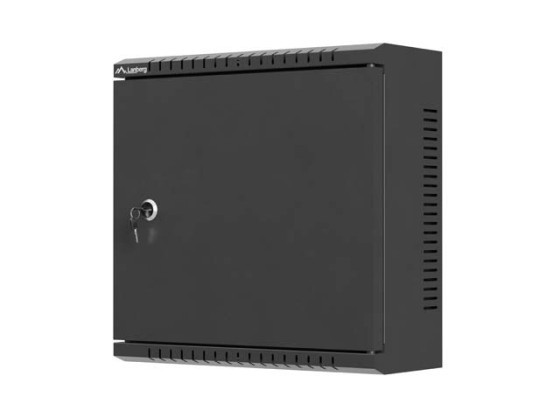 SZAFA INSTALACYJNA TPR 10" Z PŁYTĄ MESH 340X340X140 CZARNA LANBERG (ZŁOŻONA)