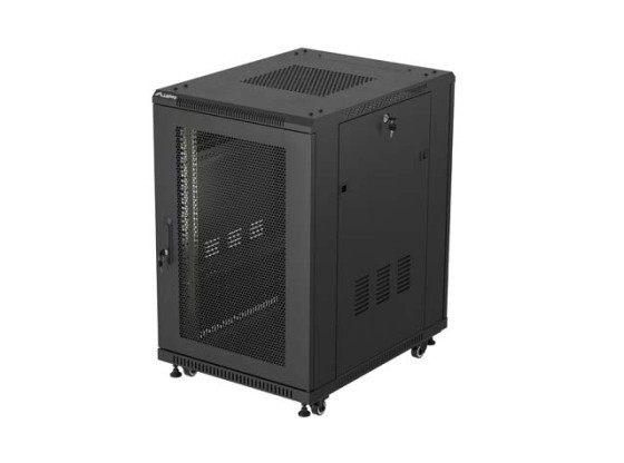 SZAFA INSTALACYJNA RACK STOJĄCA 19" 18U 600X800 CZARNA DRZWI PERFOROWANE LANBERG (FLAT PACK)